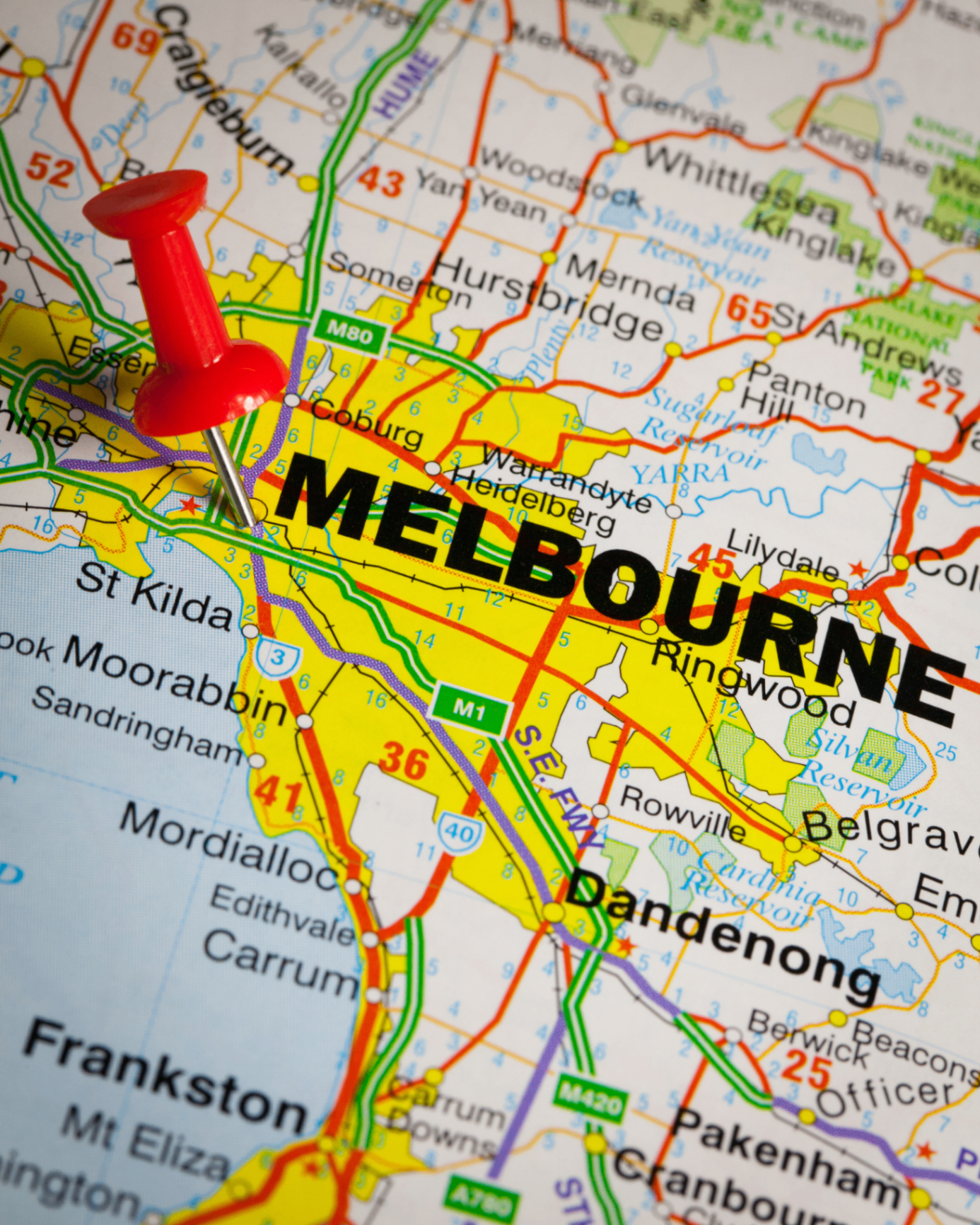 Map of Melbourne representing selected Victoria service suburbs.